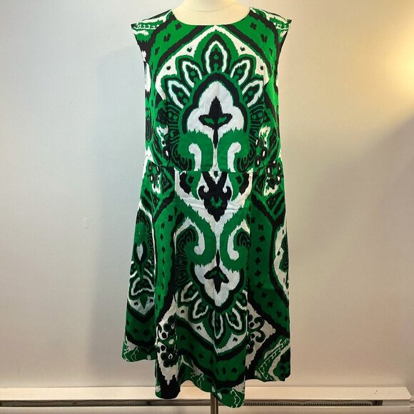 INC International Concepts Women's Green Black Dress - Size 14W - Picture 1 of 5